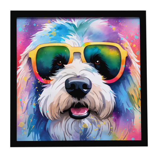 Buy this Old English Sheepdog Hippie Dawg Framed Metal Print
