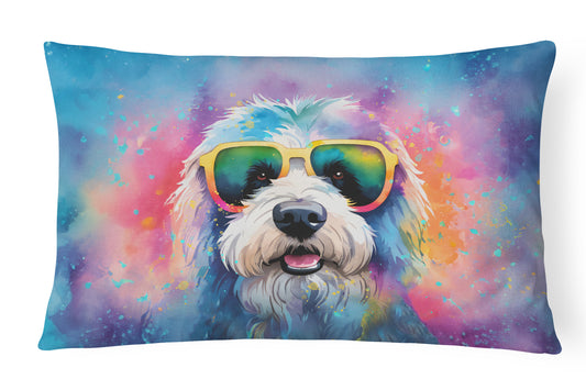 Buy this Old English Sheepdog Hippie Dawg Throw Pillow