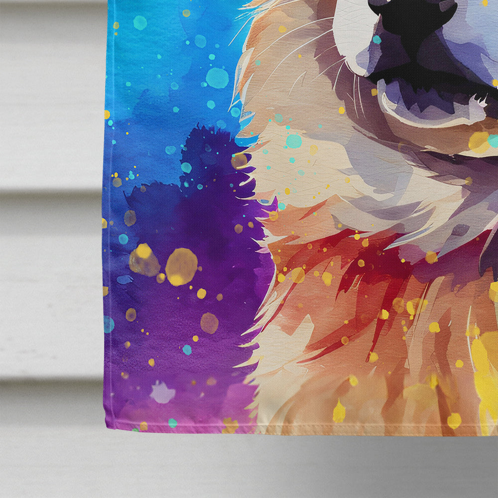 Pomeranian Hippie Dawg House Flag