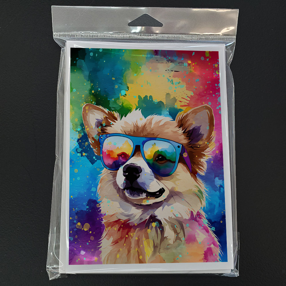 Pomeranian Hippie Dawg Greeting Cards Pack of 8