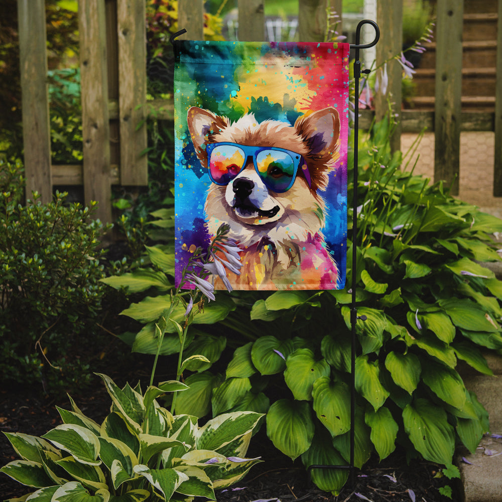 Pomeranian Hippie Dawg Garden Flag