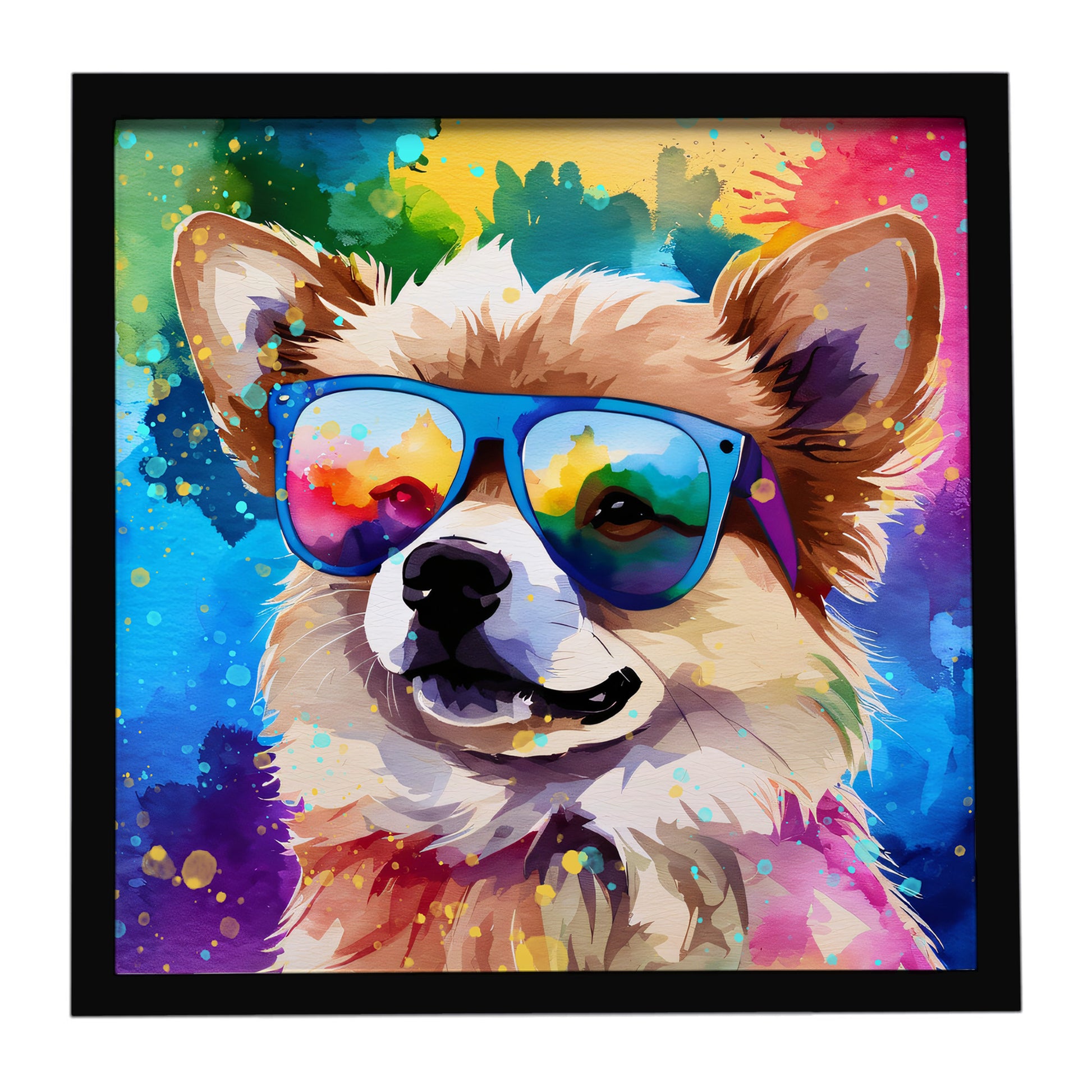 Buy this Pomeranian Hippie Dawg Framed Metal Print