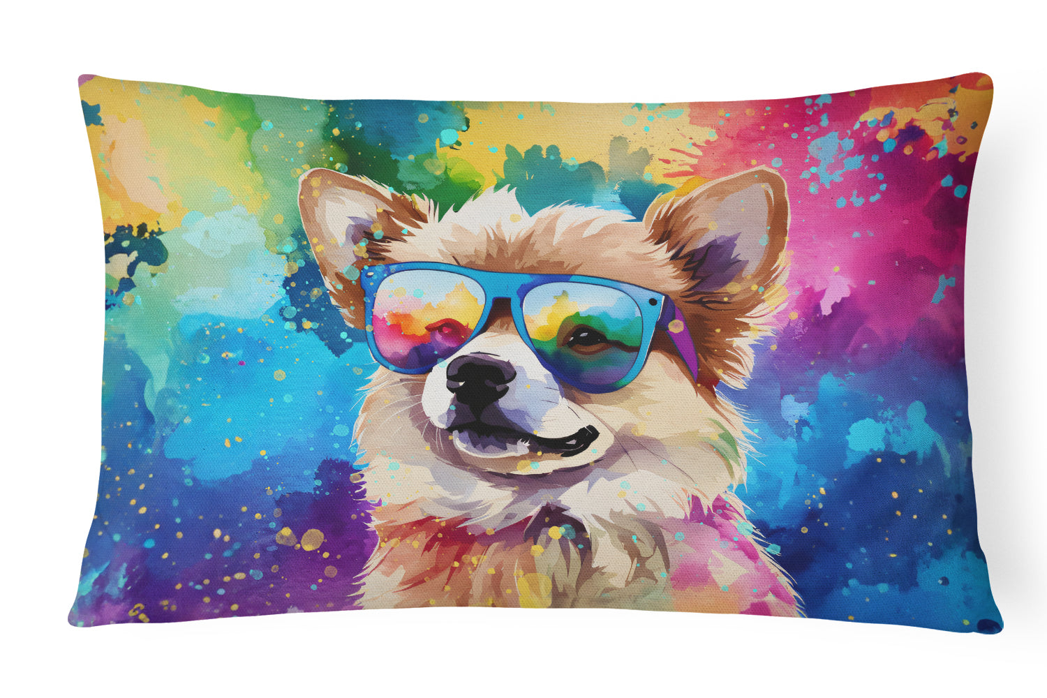 Buy this Pomeranian Hippie Dawg Throw Pillow