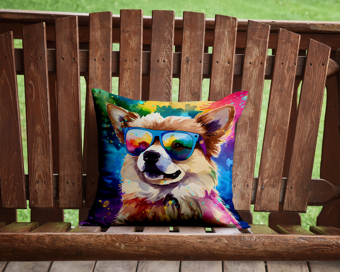 Pomeranian Hippie Dawg Throw Pillow