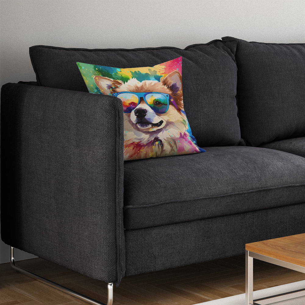 Pomeranian Hippie Dawg Throw Pillow