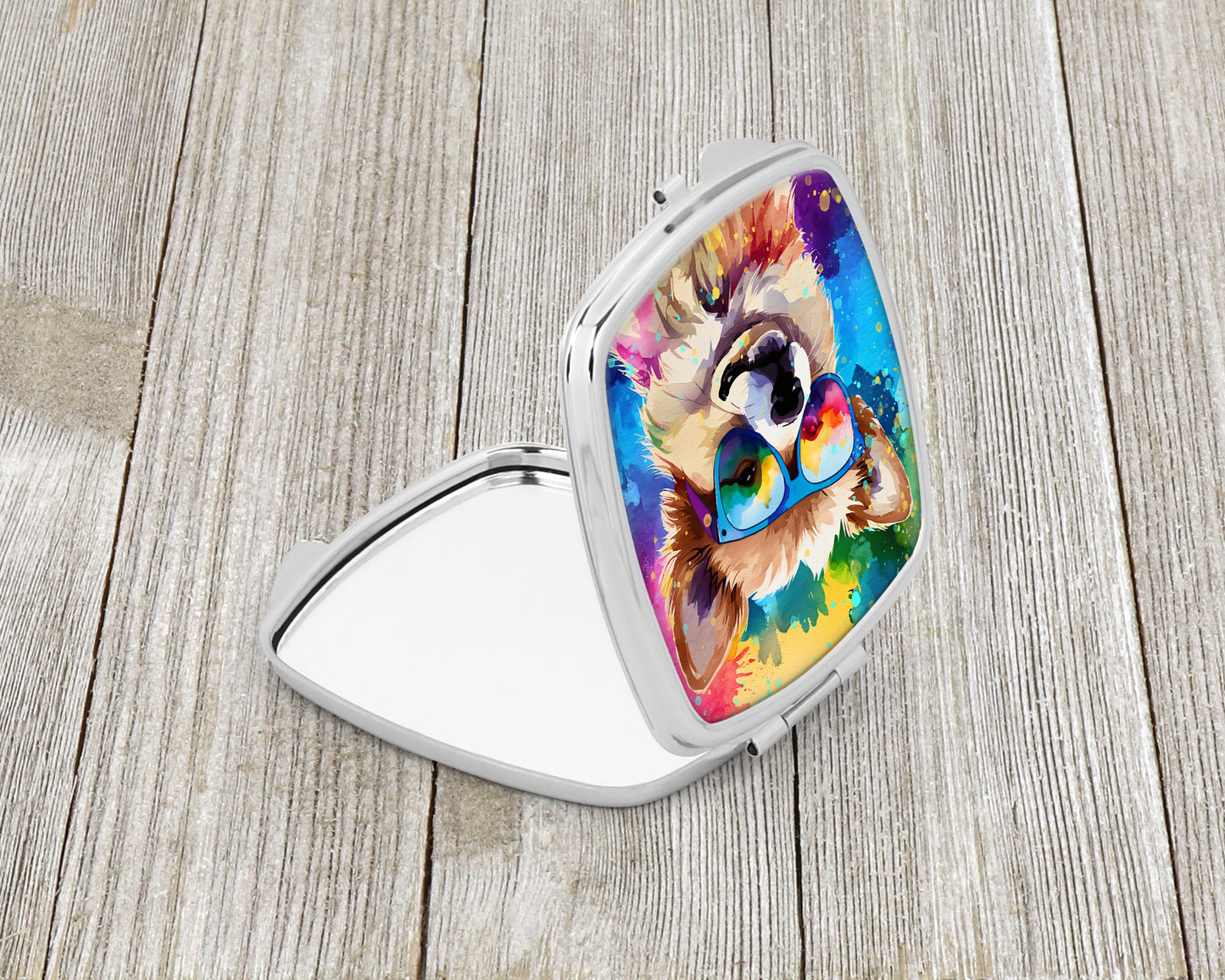 Pomeranian Hippie Dawg Compact Mirror