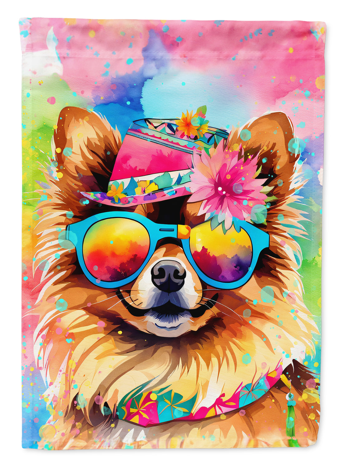 Buy this Pomeranian Hippie Dawg House Flag