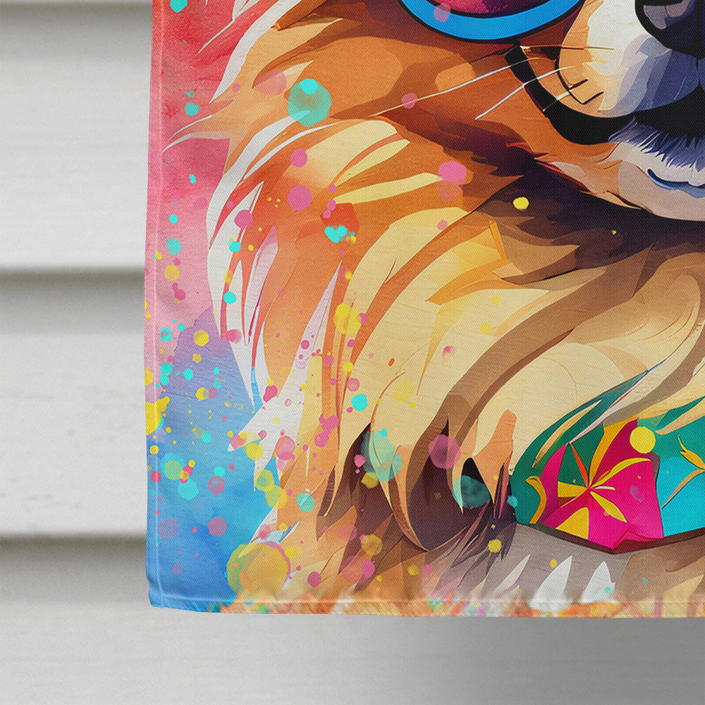 Pomeranian Hippie Dawg House Flag