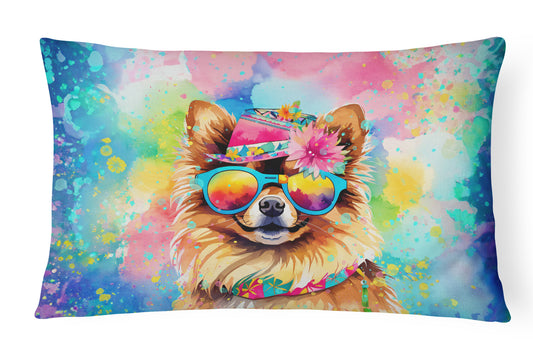 Buy this Pomeranian Hippie Dawg Throw Pillow