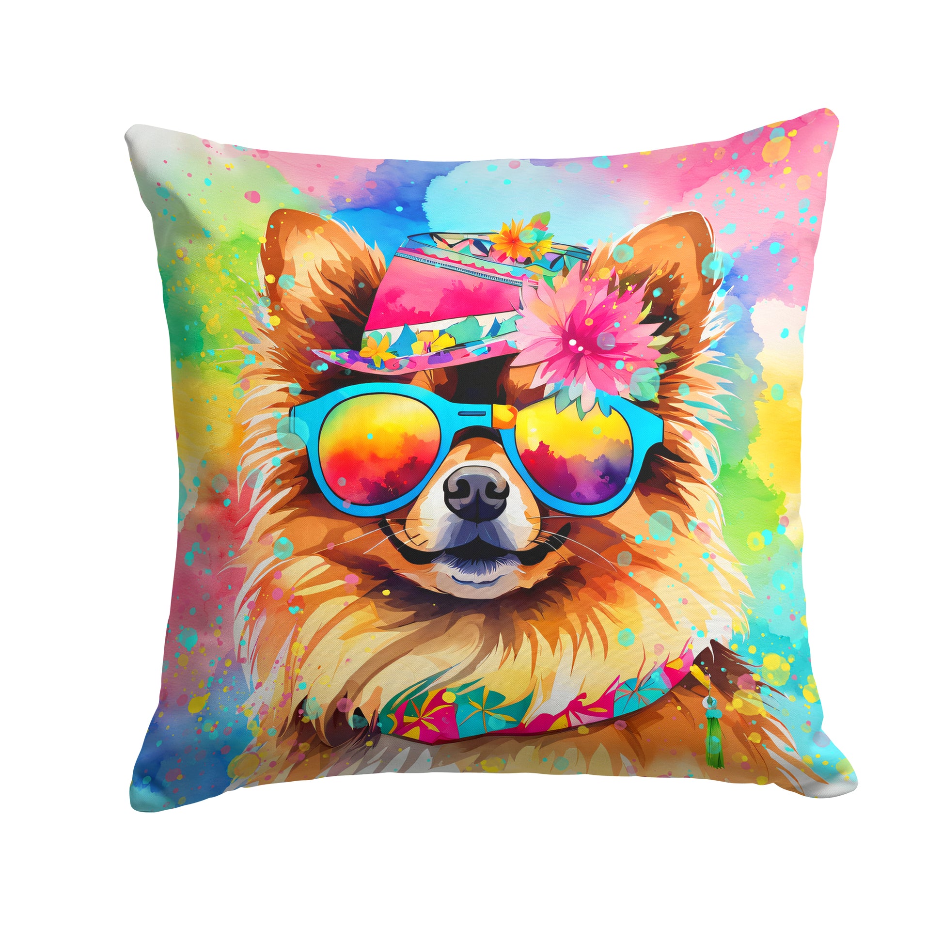 Buy this Pomeranian Hippie Dawg Throw Pillow