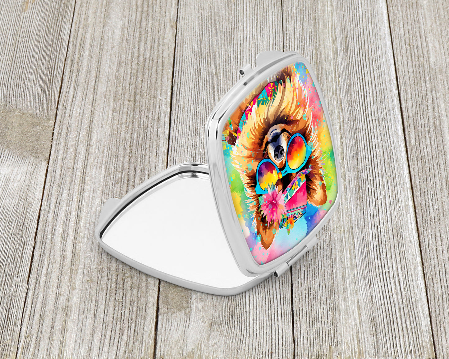 Pomeranian Hippie Dawg Compact Mirror