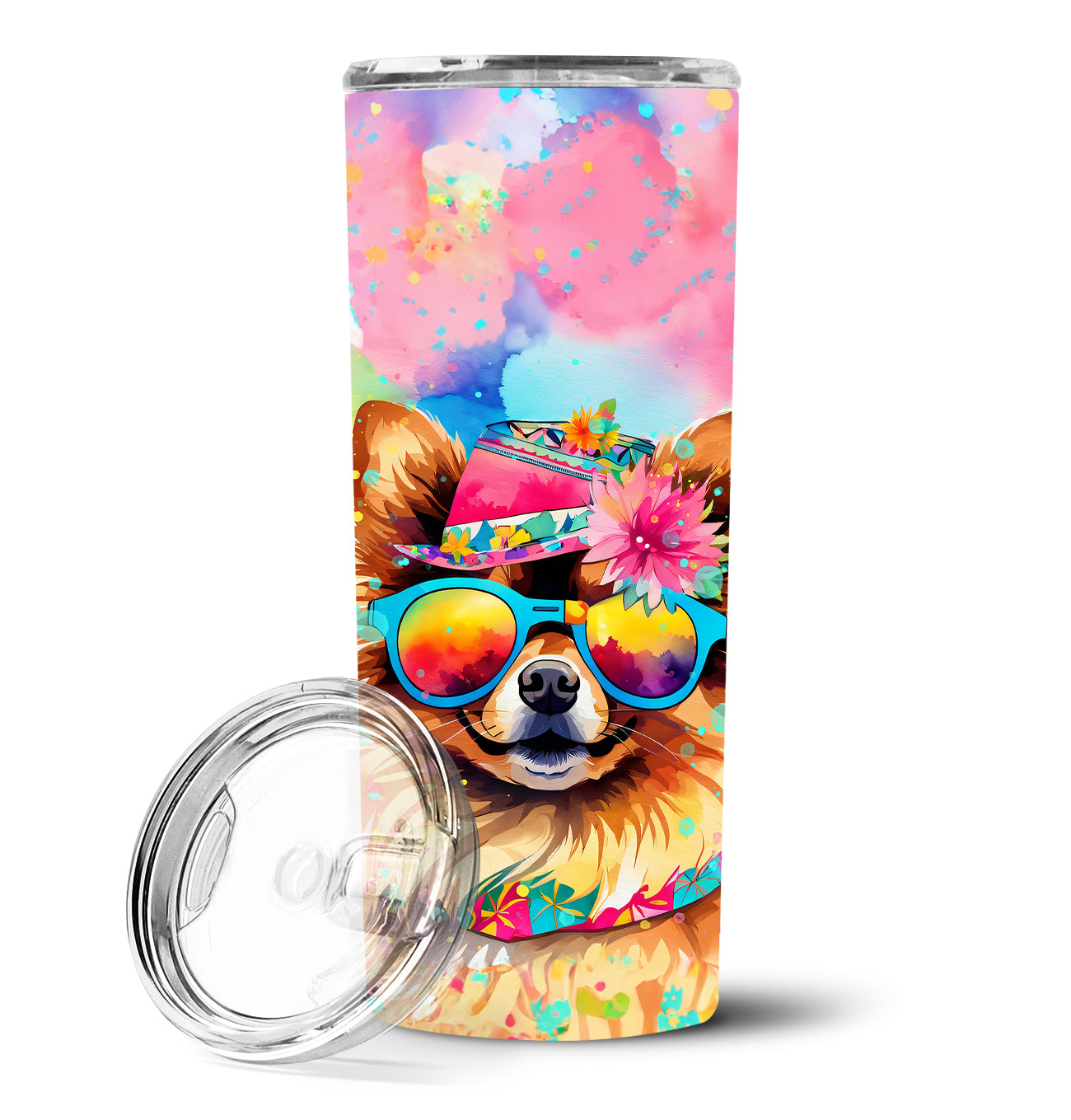 Buy this Pomeranian Hippie Dawg Stainless Steel Skinny Tumbler