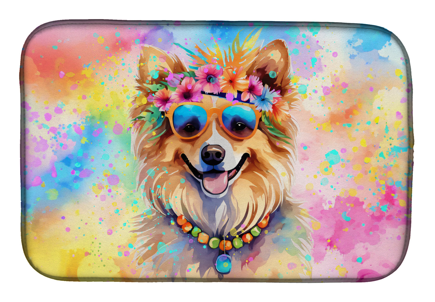 Buy this Pomeranian Hippie Dawg Dish Drying Mat