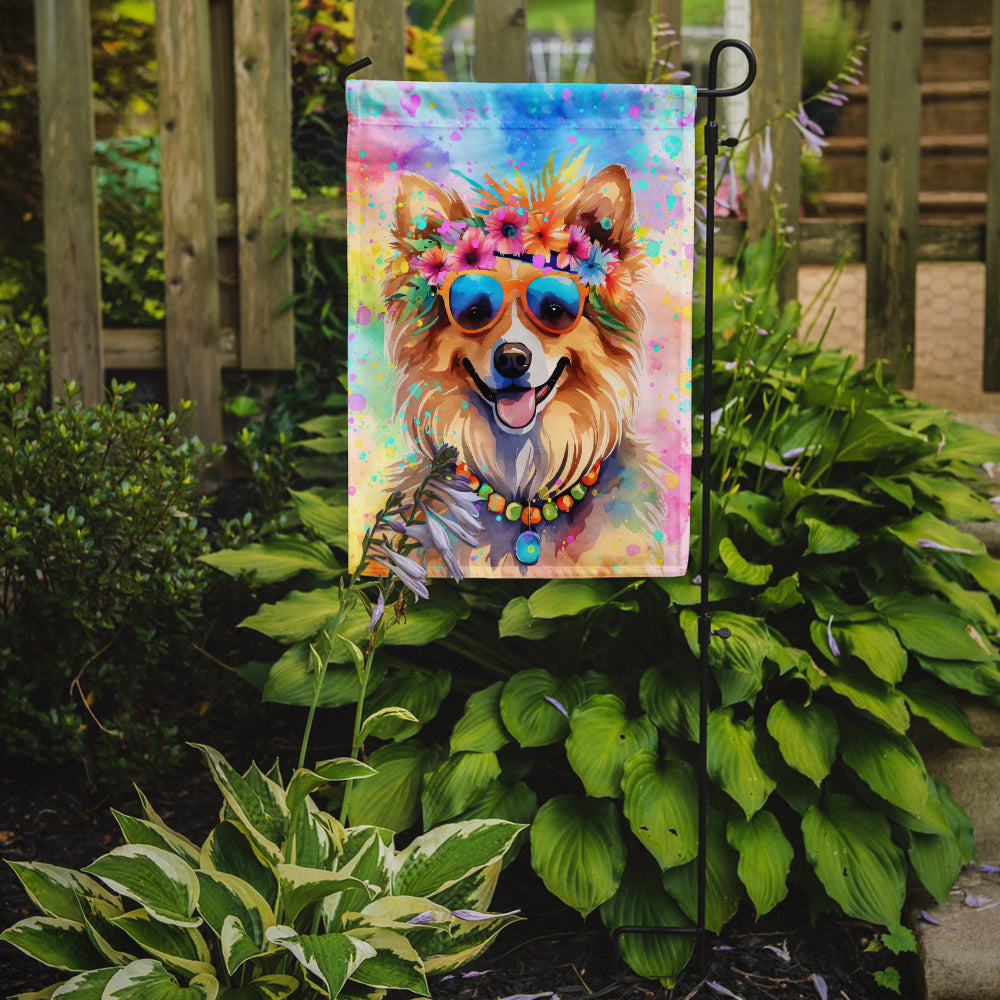 Pomeranian Hippie Dawg Garden Flag