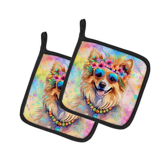 Buy this Pomeranian Hippie Dawg Pair of Pot Holders