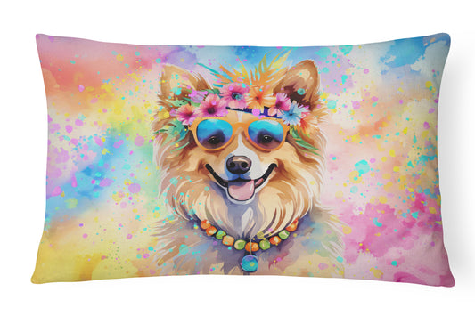 Buy this Pomeranian Hippie Dawg Throw Pillow