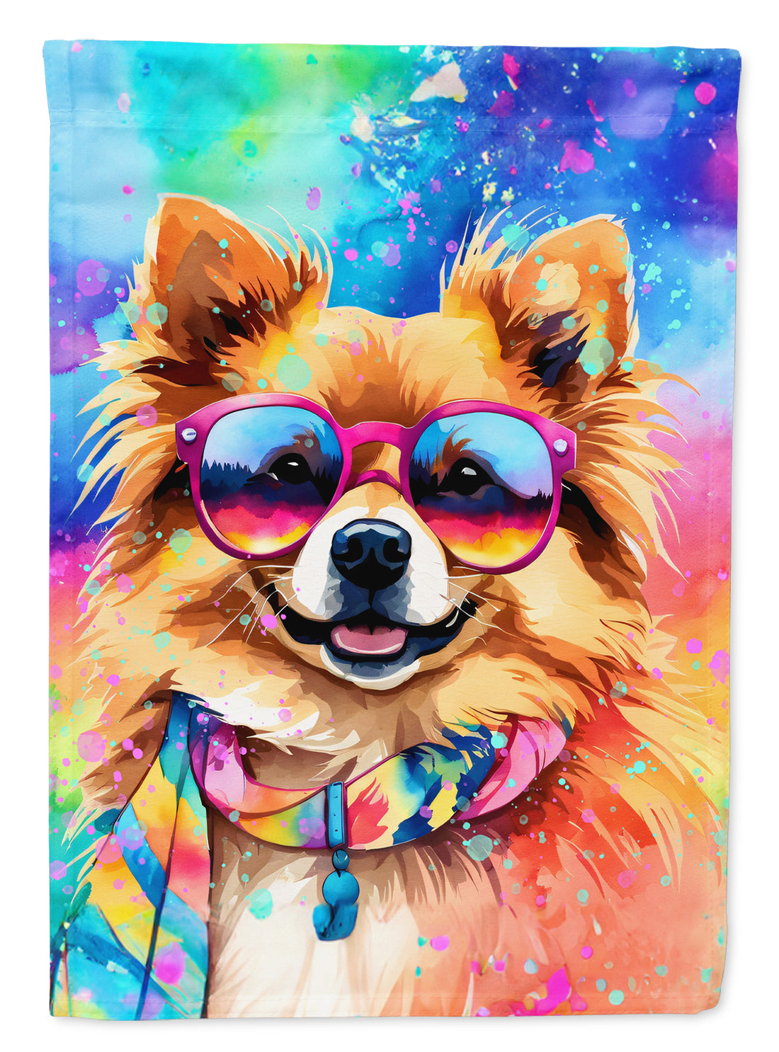 Buy this Pomeranian Hippie Dawg House Flag