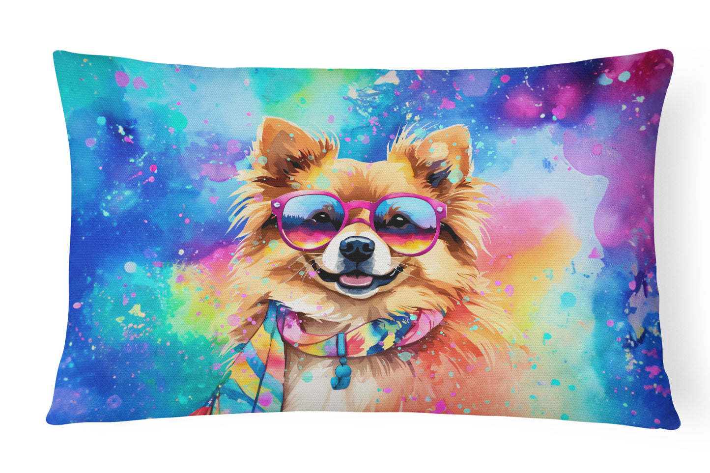 Buy this Pomeranian Hippie Dawg Throw Pillow