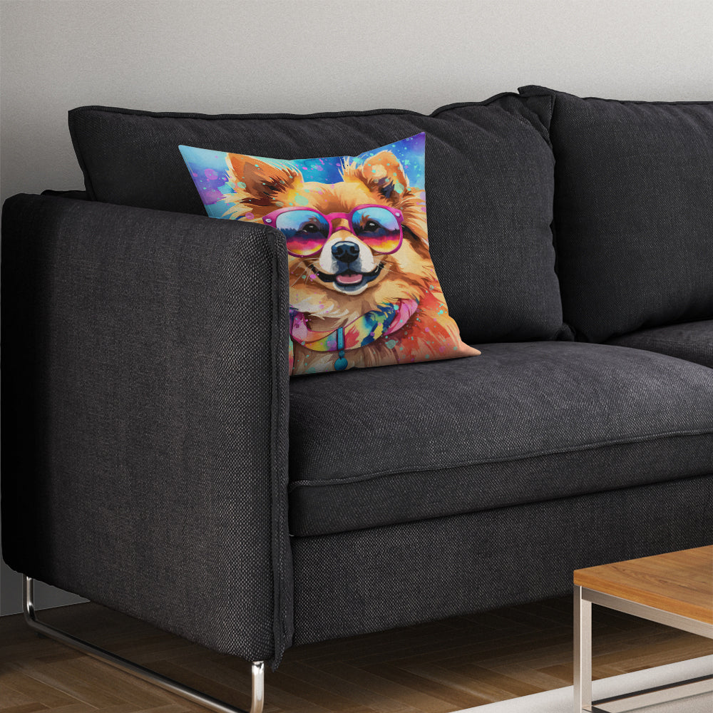 Pomeranian Hippie Dawg Throw Pillow