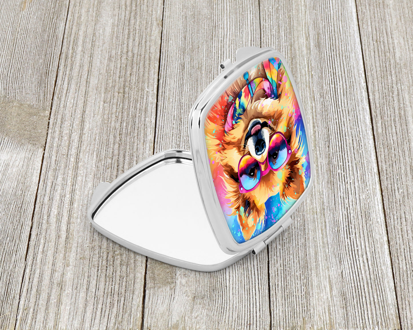 Pomeranian Hippie Dawg Compact Mirror