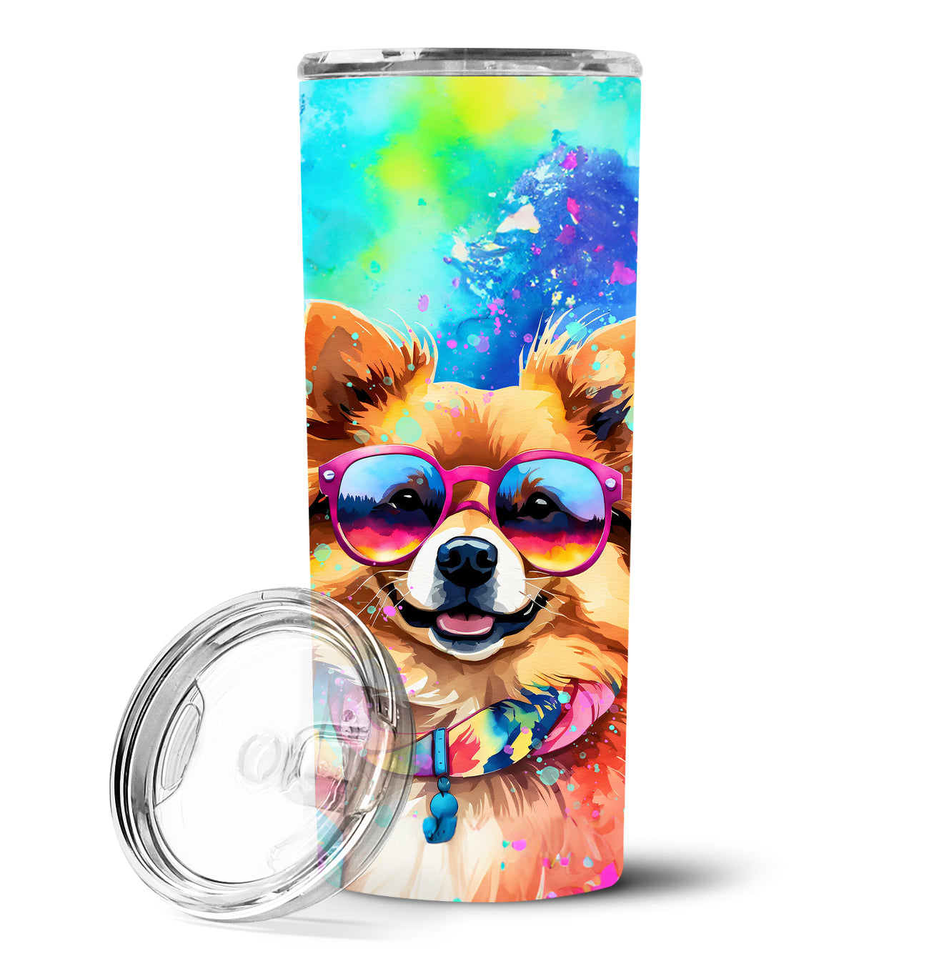 Buy this Pomeranian Hippie Dawg Stainless Steel Skinny Tumbler