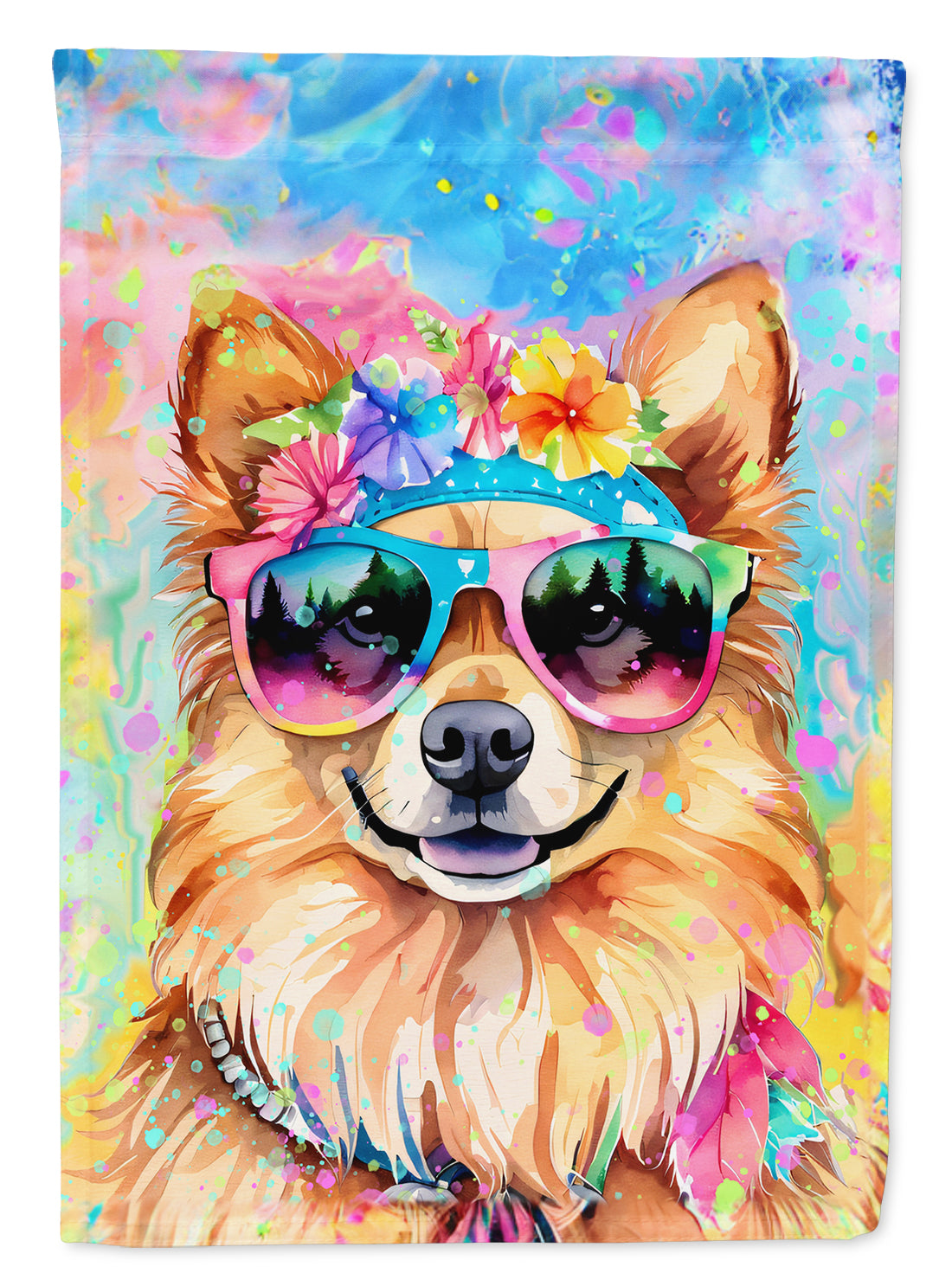 Buy this Pomeranian Hippie Dawg Garden Flag