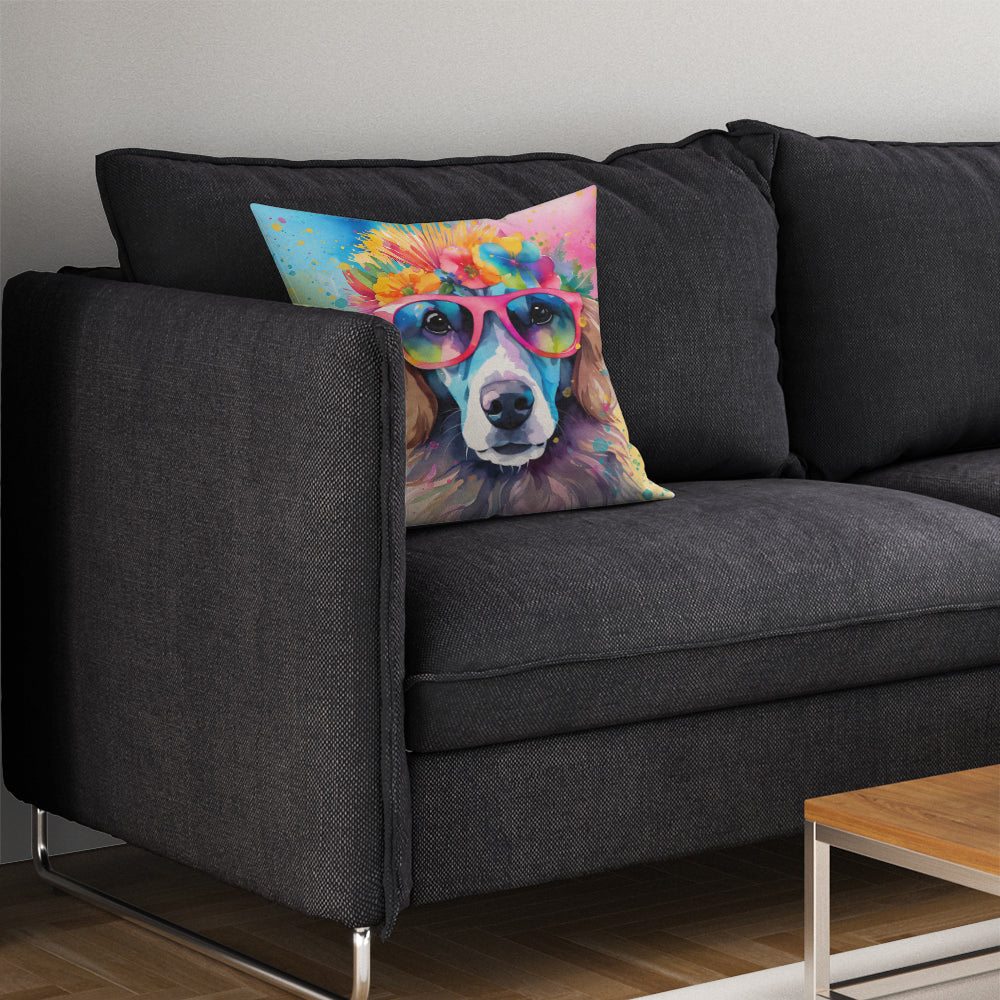 Poodle Hippie Dawg Throw Pillow