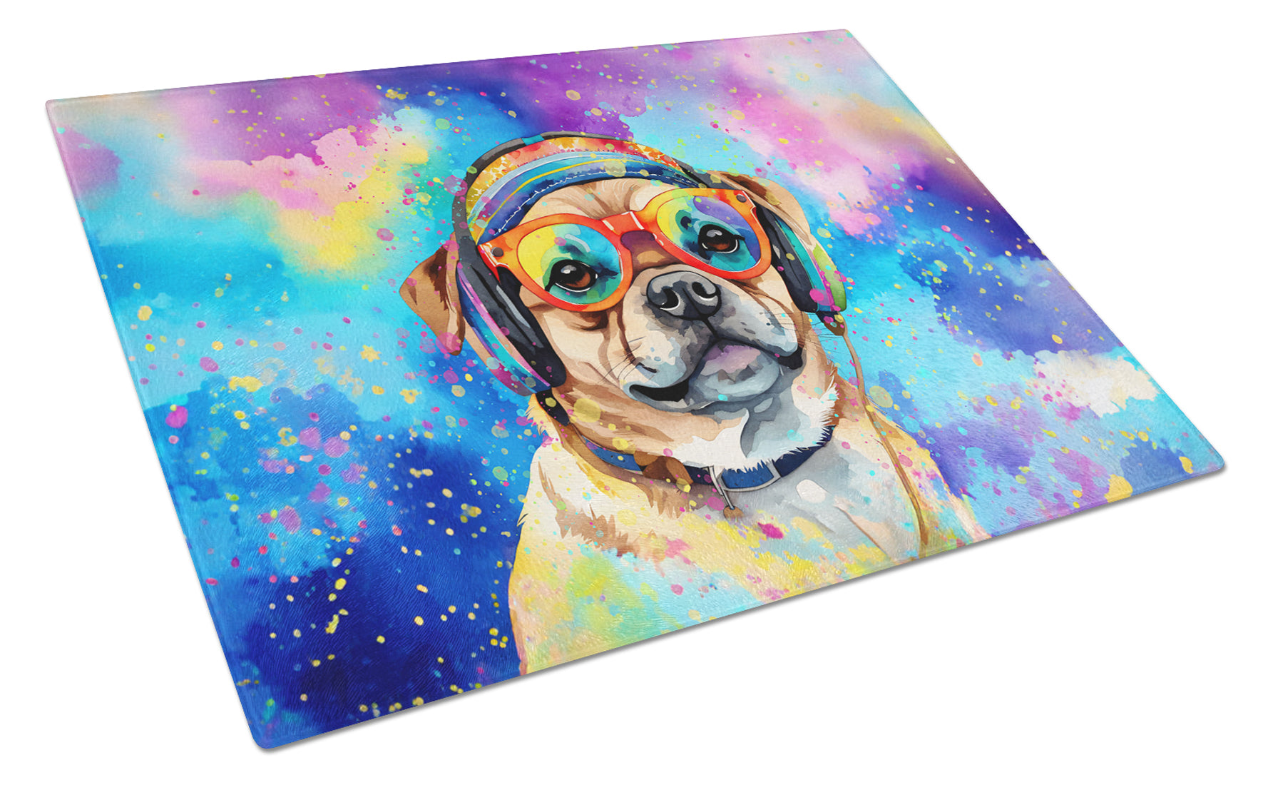 Buy this Pug Hippie Dawg Glass Cutting Board