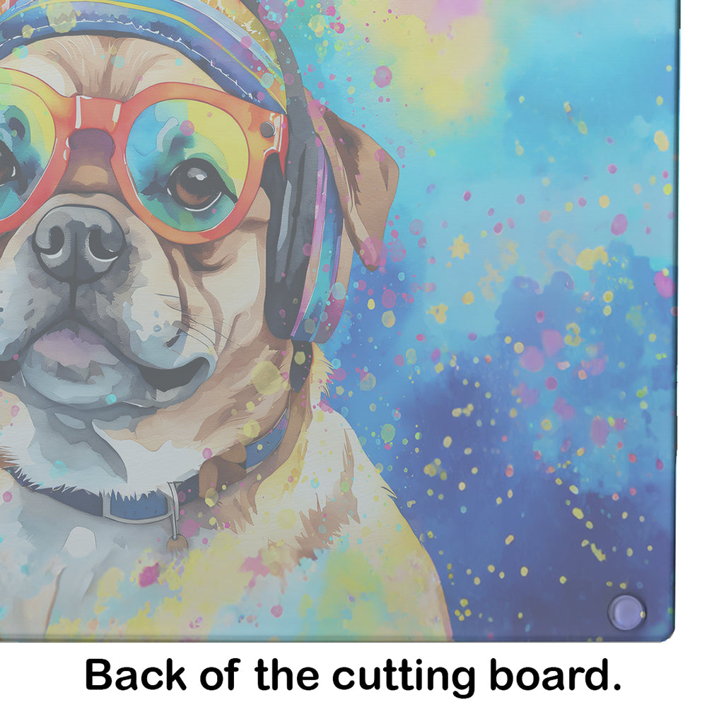 Pug Hippie Dawg Glass Cutting Board