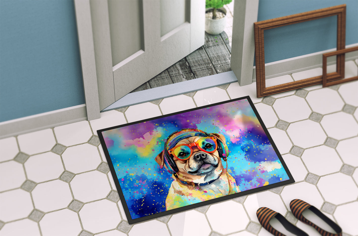 Pug Hippie Dawg Doormat