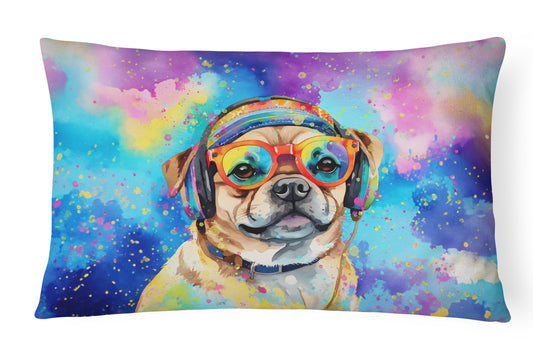 Buy this Pug Hippie Dawg Throw Pillow