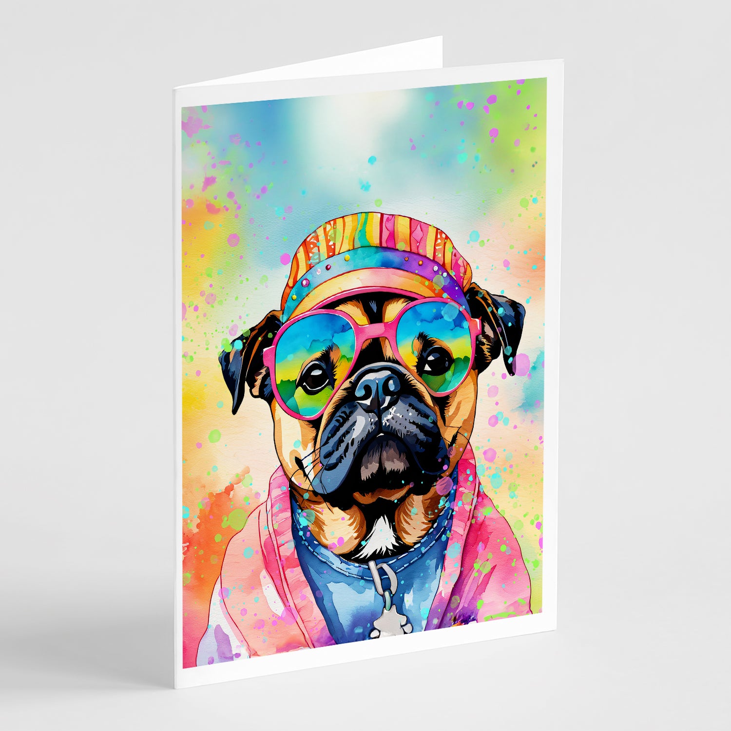 Buy this Pug Hippie Dawg Greeting Cards Pack of 8