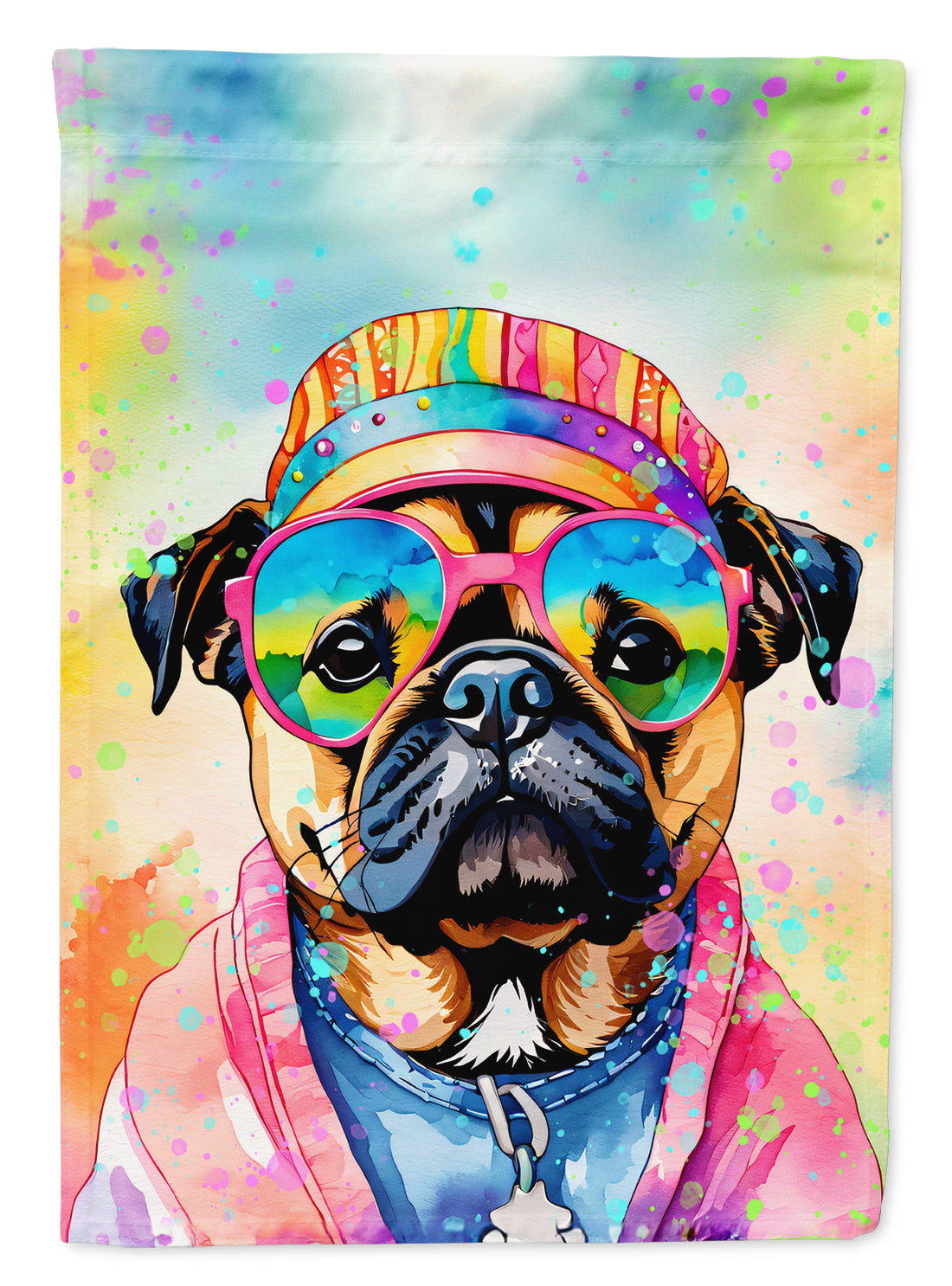 Buy this Pug Hippie Dawg Garden Flag