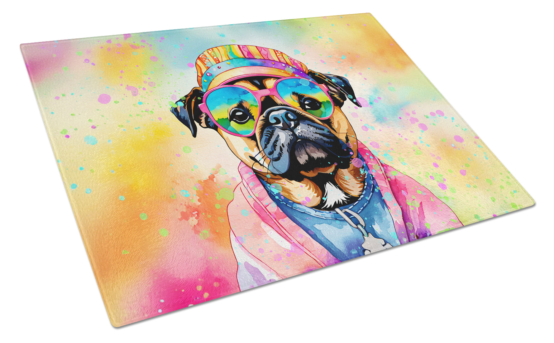 Buy this Pug Hippie Dawg Glass Cutting Board