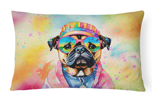 Buy this Pug Hippie Dawg Throw Pillow