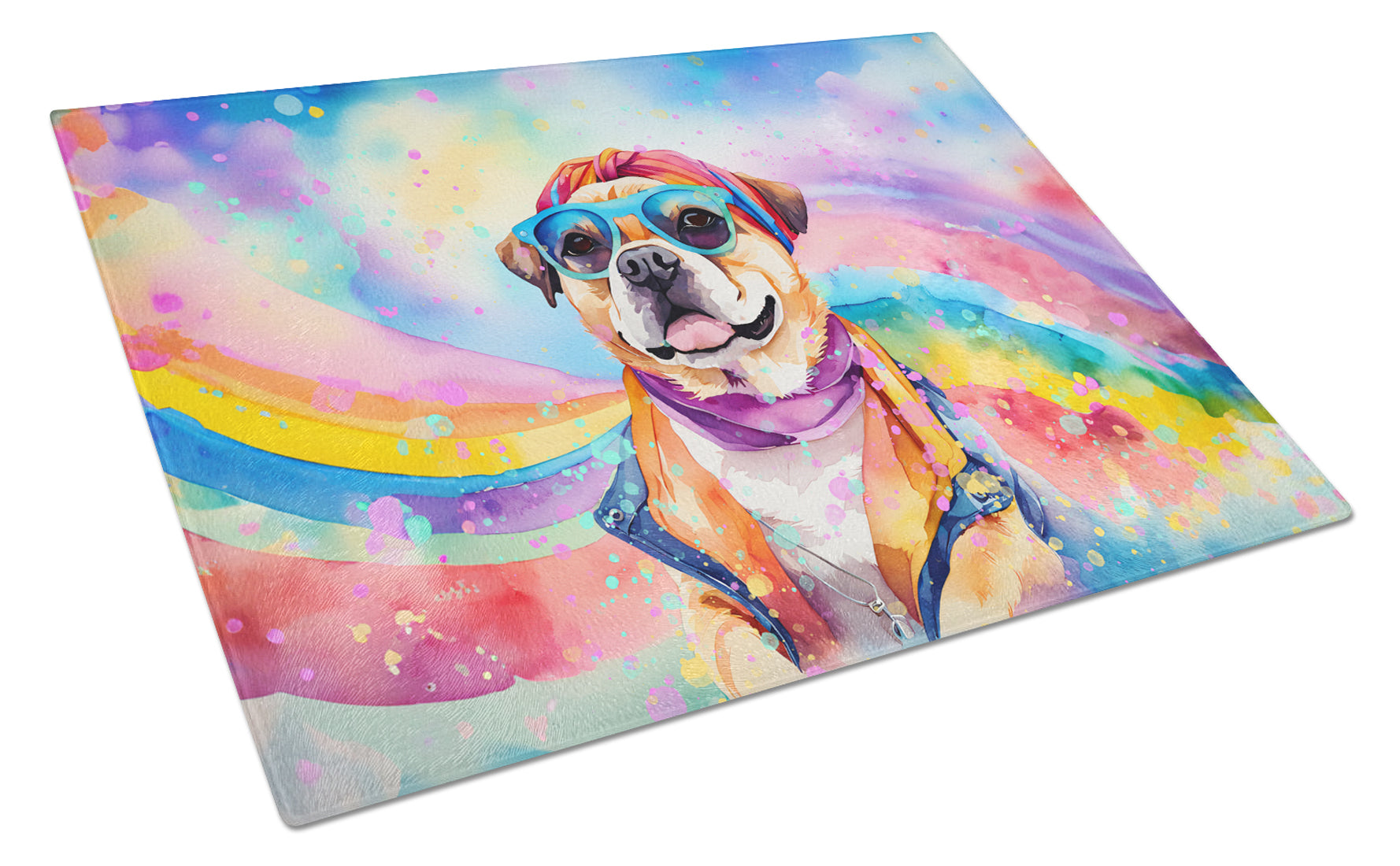 Buy this Pug Hippie Dawg Glass Cutting Board