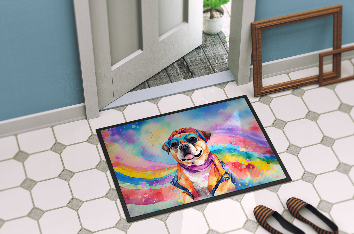 Pug Hippie Dawg Doormat