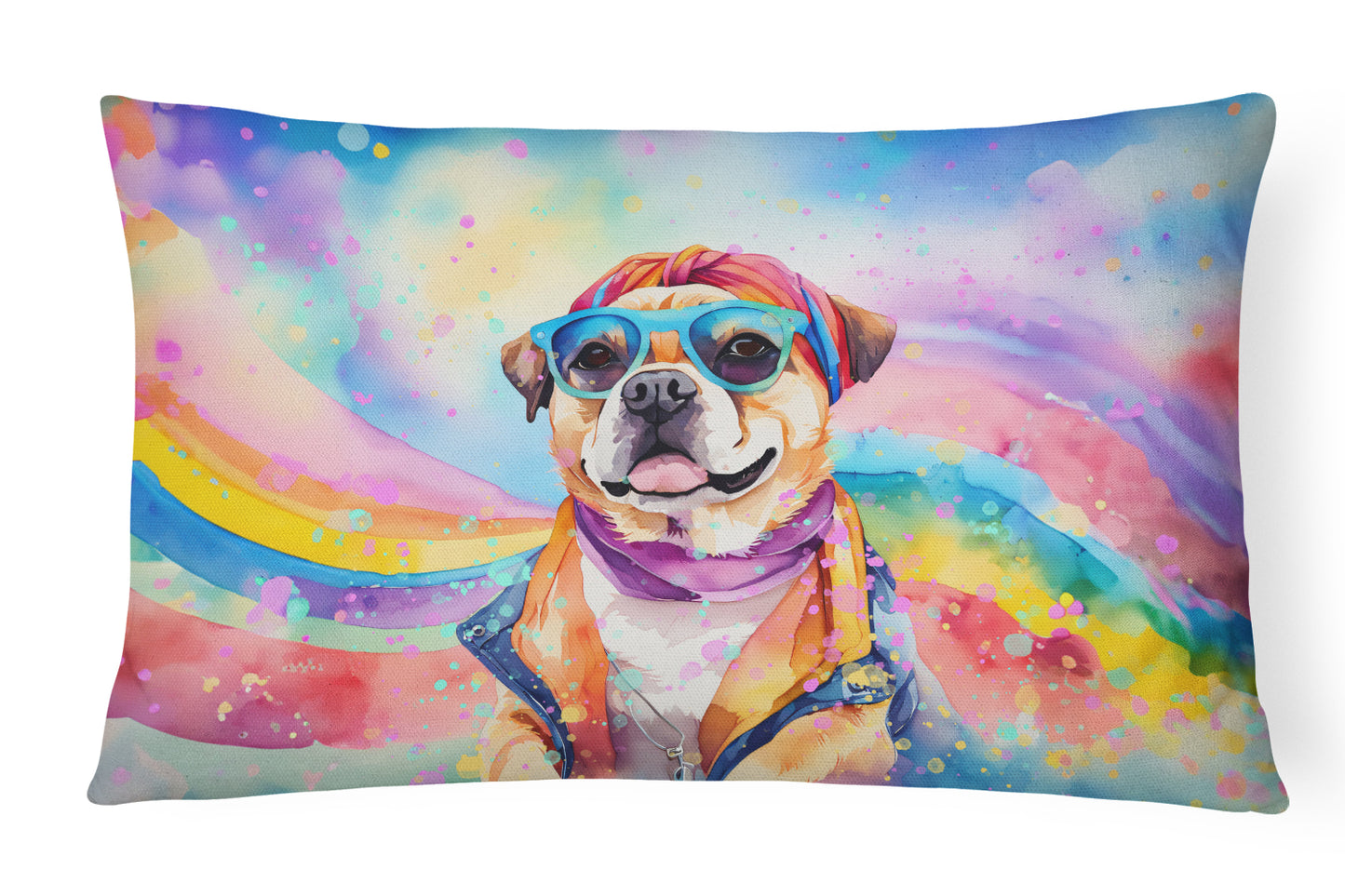 Buy this Pug Hippie Dawg Throw Pillow