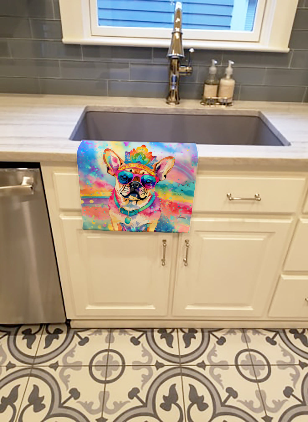 Pug Hippie Dawg Kitchen Towel