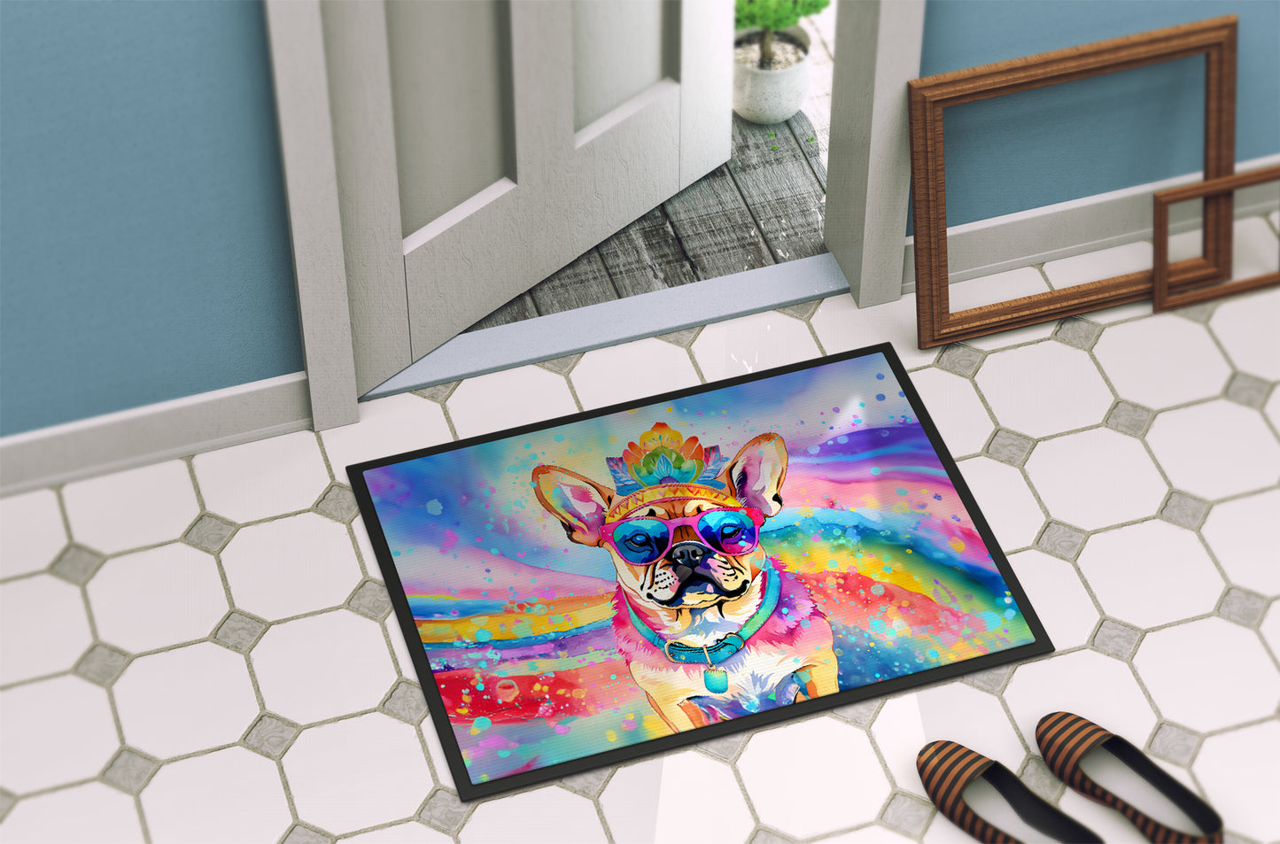 Pug Hippie Dawg Doormat