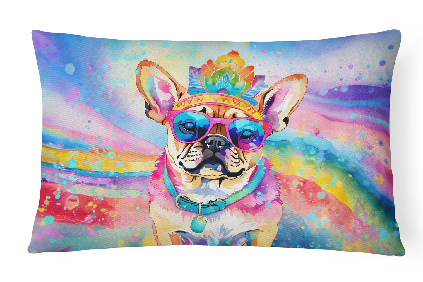 Buy this Pug Hippie Dawg Throw Pillow