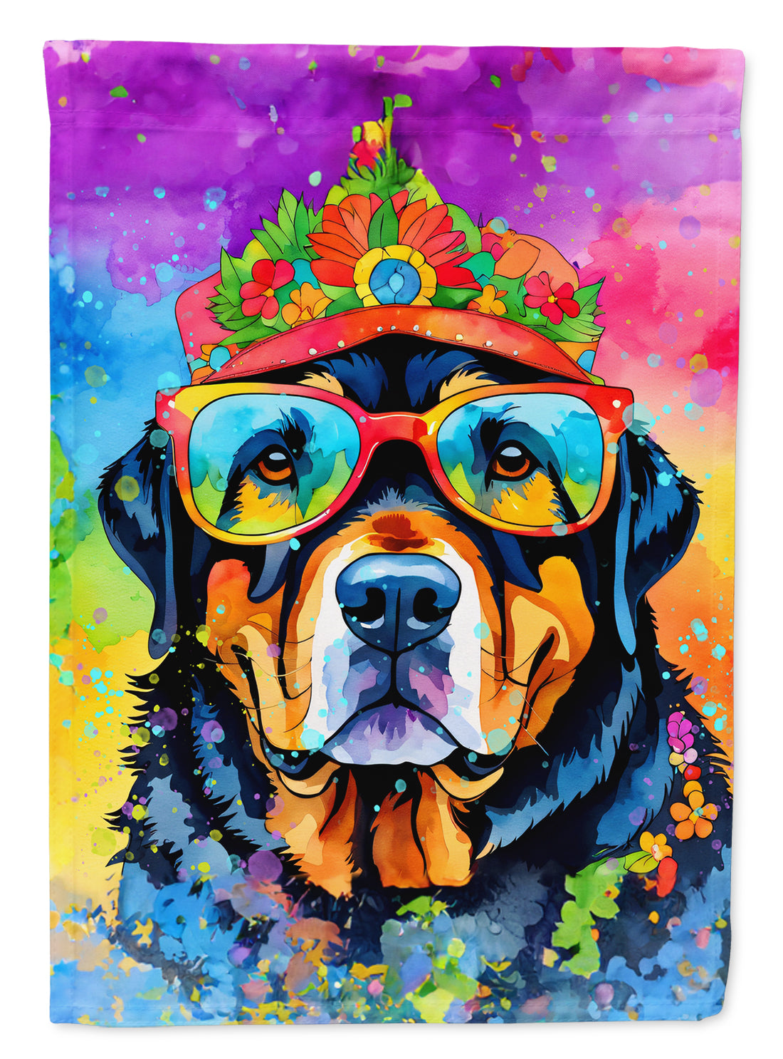 Buy this Rottweiler Hippie Dawg Garden Flag