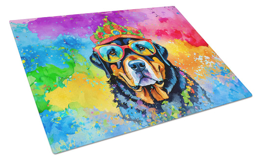 Buy this Rottweiler Hippie Dawg Glass Cutting Board