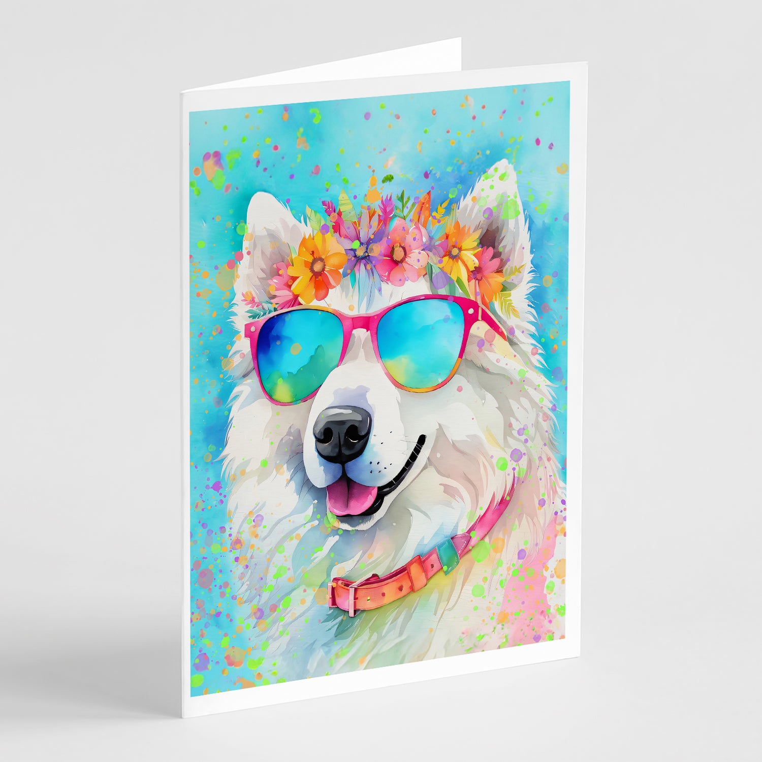 Buy this Samoyed Hippie Dawg Greeting Cards Pack of 8