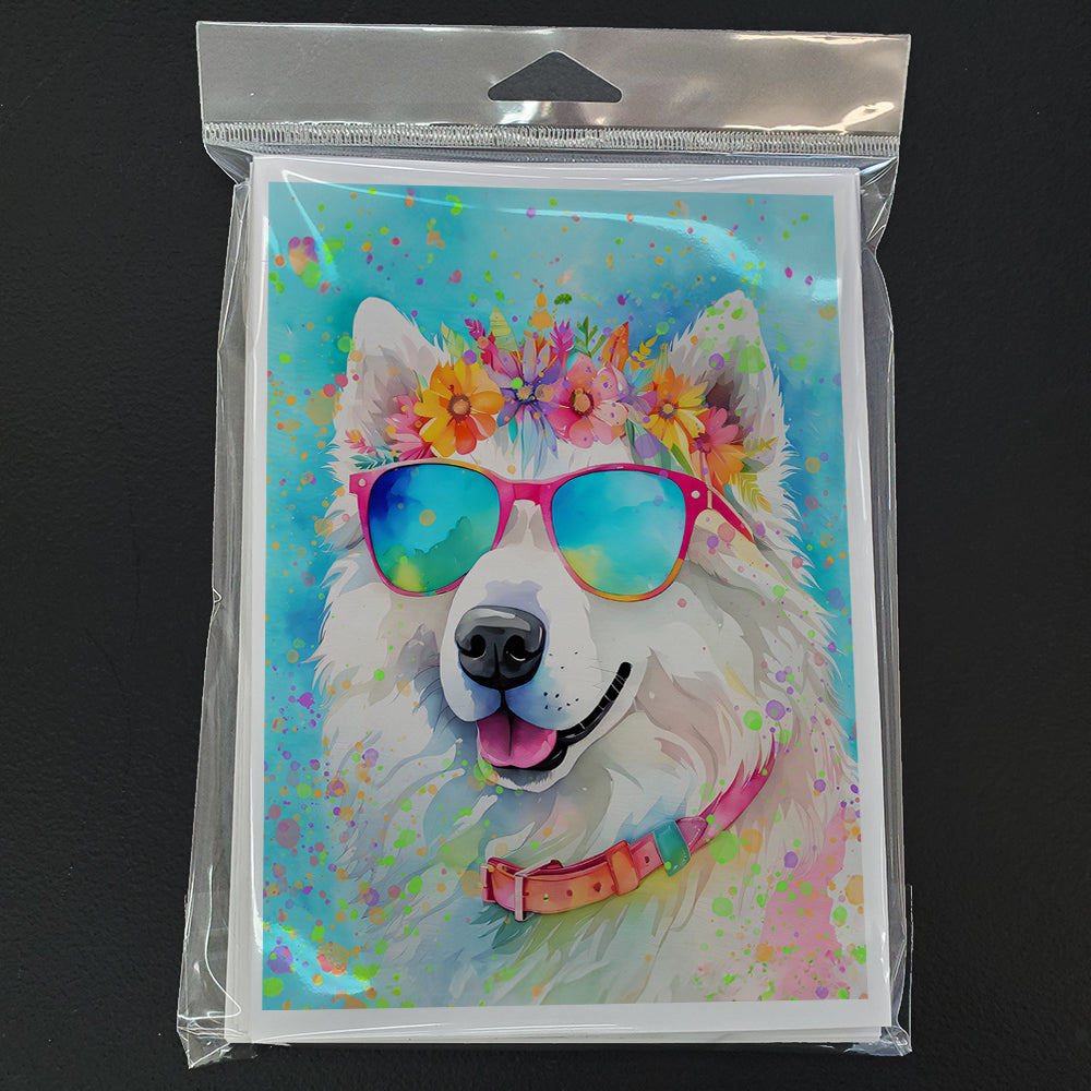 Samoyed Hippie Dawg Greeting Cards Pack of 8