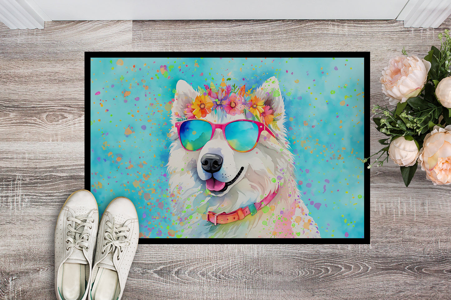 Samoyed Hippie Dawg Doormat