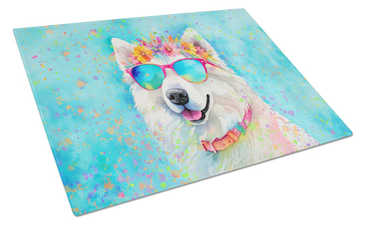 Buy this Samoyed Hippie Dawg Glass Cutting Board