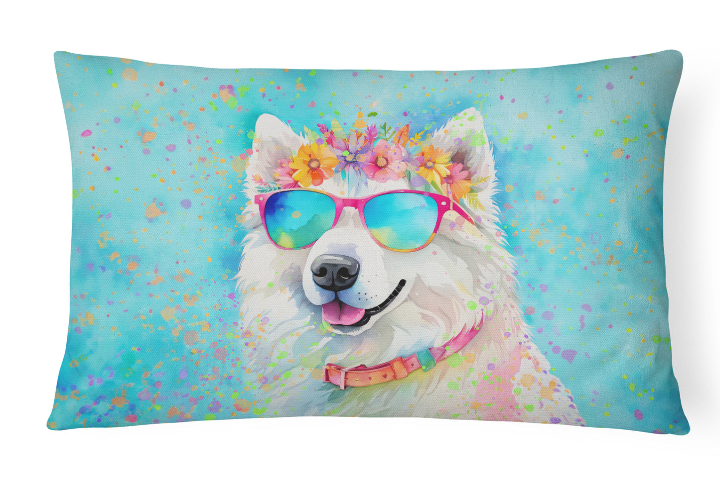 Buy this Samoyed Hippie Dawg Throw Pillow