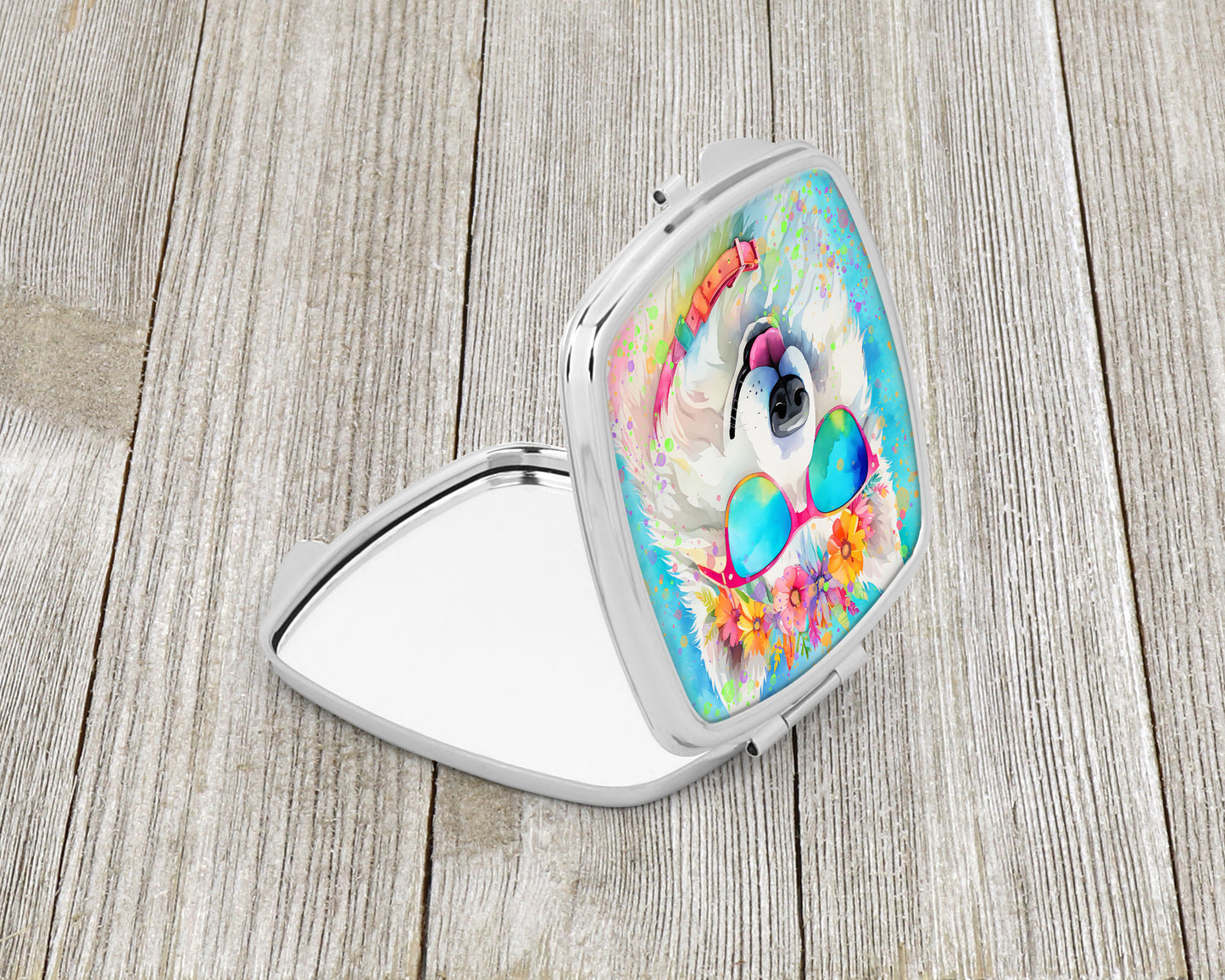 Samoyed Hippie Dawg Compact Mirror