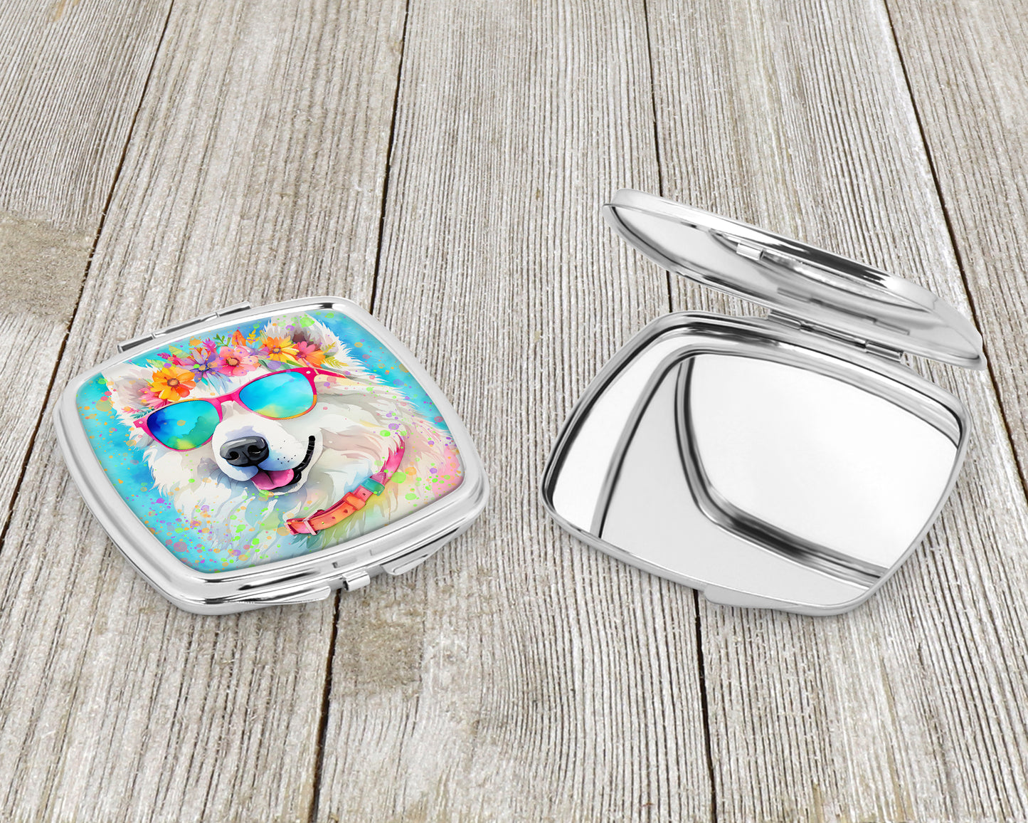 Samoyed Hippie Dawg Compact Mirror